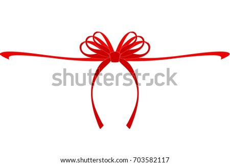 Christmas Ribbon Red Background Stock Vector (Royalty Free) 703582117