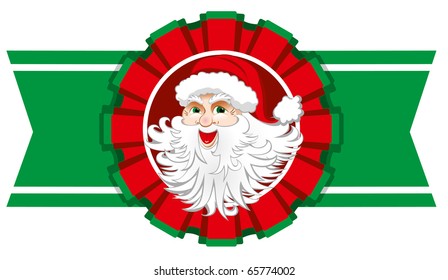 Christmas ribbon with santa claus. Christmas ribbon with santa claus.