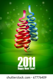 Christmas ribbon tree | editable vector illustration