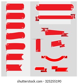 Christmas ribbons banner vector
