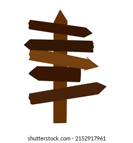Christmas or road sign arrows showing direction to different places flat style vector illustration, festive winter holidays celebration decor element