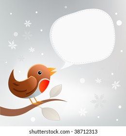 A christmas robin bird singing