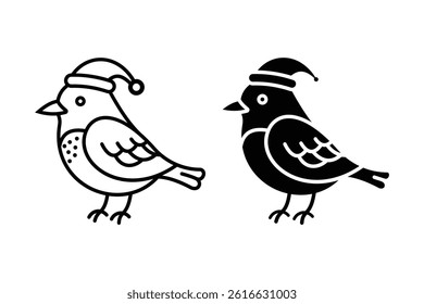 Christmas robin silhouette bird design