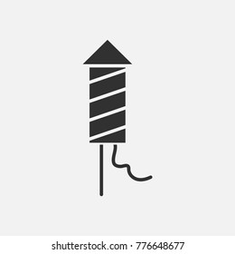 Christmas rocket icon illustration isolated vector sign symbol