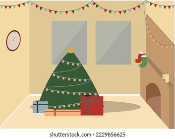 A christmas room with warm vibes.
