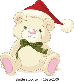 Christmas rough, painterly child's teddy bear