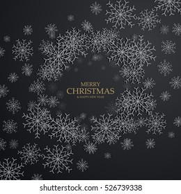 Christmas round frame from snowflakes