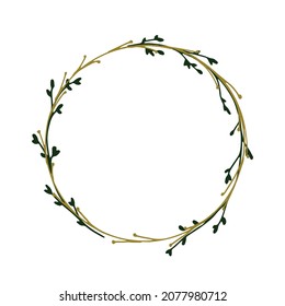 Correa vectorial verde de Navidad. Dibujo manual. Feliz Año Nuevo