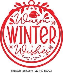 Christmas Round Ornament Design, Winter Round Ornament Design