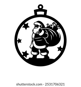 Christmas round ornament, Christmas vector illustration 