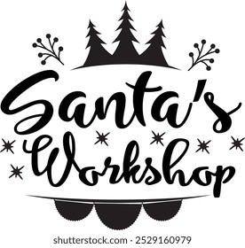 Christmas Round Sign Typography Vector Design