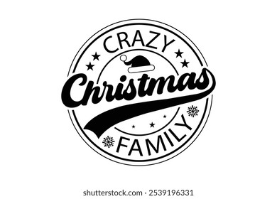 Christmas round sing Design, Christmas t-shirt design illustration 