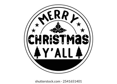 Christmas round sing Design, Christmas T-shirt design 