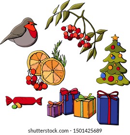 christmas, rowan, candy, presents box, green, merry, new year, tree, holiday, 