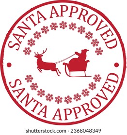 Christmas Rubber Stamp. Santa Approved 