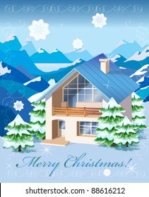 Christmas rural landscape