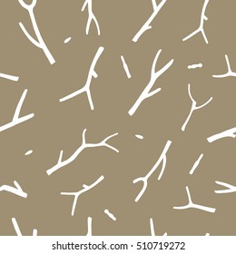 Christmas Rustic Seamless Pattern with branch. Vector EPS 10