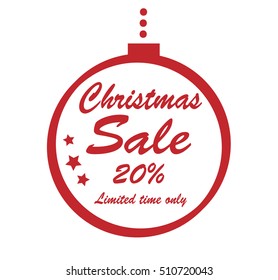 Christmas sale 20% vector illustration for holiday design
