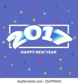 Christmas sale 2017 cover. inscription in 3D. 3d curved numerals. Template ads, advertisements, banners, cards. Vector illustration. blue background. 3d numbers