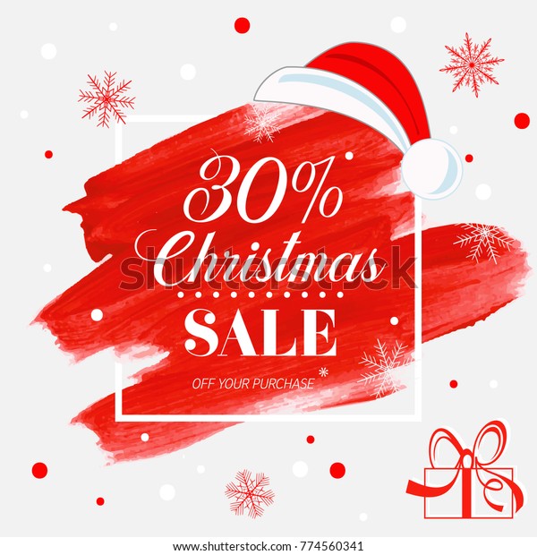 Christmas Sale 30 Off Sign Over のベクター画像素材 ロイヤリティ