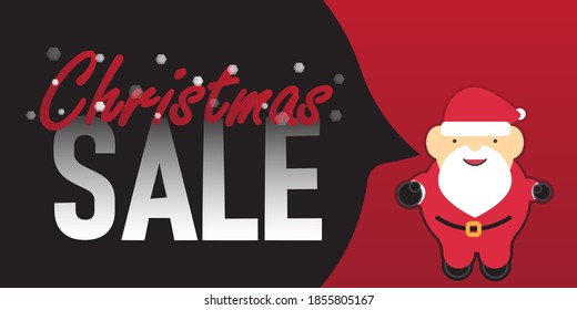 Christmas sale abstract background with Santa Claus, Vector Banner for shop.	