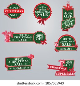 Christmas sale abstract  tag collection