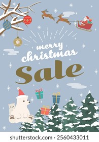 Christmas sale advertising vector illustration.