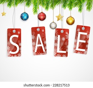 Christmas sale background with Christmas decoration