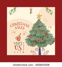 Christmas sale background and icon set pattern. Vector Illustration.Wallpaper. Flyers, invitation, posters, brochure, banners, calendar