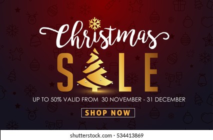 Christmas sale background and icon set pattern. Vector illustration.Wallpaper.flyers, invitation, posters, brochure, banners, calendar