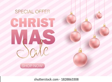 Christmas sale background. Merry Christmas sale card vector Illustration.