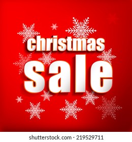 Christmas Sale background with Paper Folding Design  / Winter Sale Paper Folding Design 