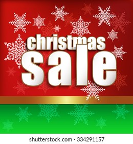 Christmas Sale background with Paper Folding Design / Winter Sale Paper Folding Design
