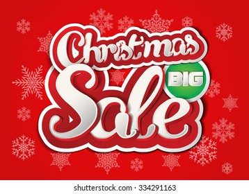 Christmas Sale background with Paper Folding Design / Winter Sale Paper Folding Design
