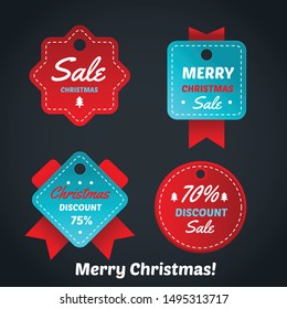 christmas sale badge and tag design collection design vector illustration