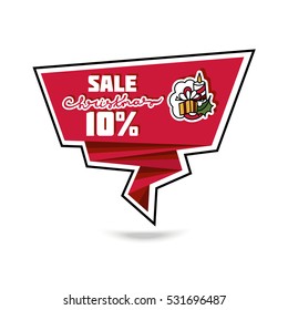 Christmas sale banner 10%. Template festive design. EPS file is layered.