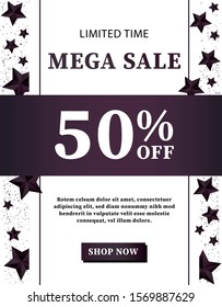 Christmas Sale banner. Big winter sale offer, banner template. After Christmas sale tags. Shop market poster design. Poster for Christmas Sale background Banner or poster for shopping store discount.