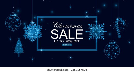 Christmas sale banner with decorative element