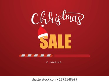 Christmas sale banner design. Christmas discount label design. Vector illustration.
