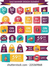 Christmas sale banner design flat background set, eps10