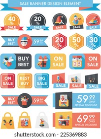 Christmas sale banner design flat background set, eps10