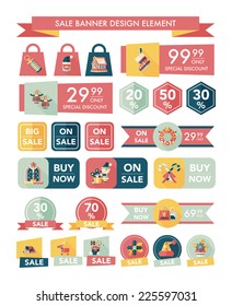 Christmas sale banner design flat background set, eps10