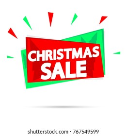 Christmas Sale, banner design template, Xmas discount tag, app icon, vector illustration - Shutterstock ID 767549599