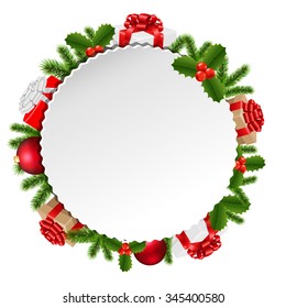 Christmas Sale Banner With Gradient Mesh, Vector Illustration