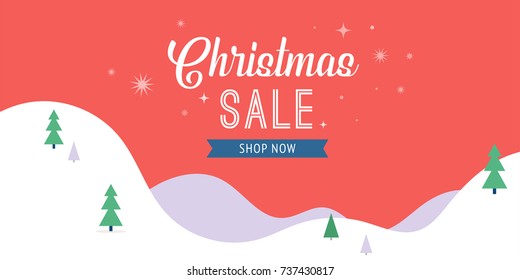 Christmas sale banner, Holiday , winter discount background, design template