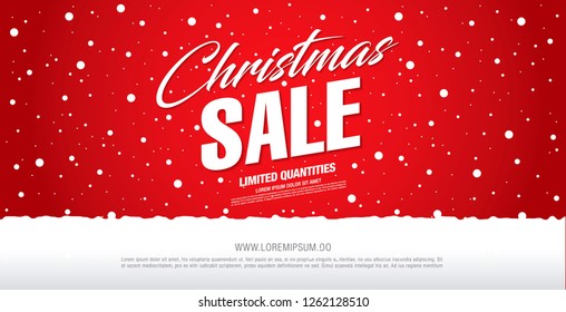 christmas sale banner layout design, vector illustration