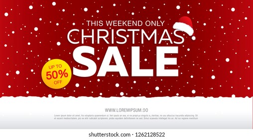 christmas sale banner layout design, vector illustration