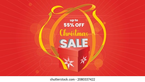 Christmas sale banner, Christmas offer Template with Discount Tag, Vector illustration design
