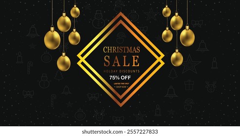 Christmas sale banner, Christmas offer Template with Discount Tag, Vector illustration design.