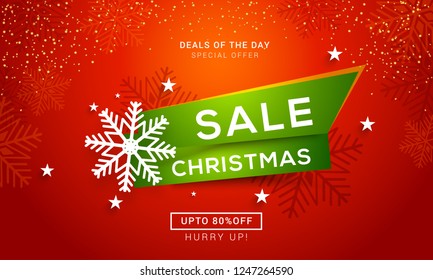 Christmas Sale banner or Poster Template Design.